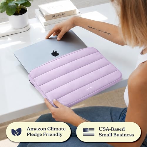Vandel The Original Puffy Laptop Sleeve Case, 13-14 inch Laptop Sleeve Bag | Compatible with MacBook Air/Pro 13/Pro 14/iPad Pro 12.9, HP Dell ASUS Computer Case Bag Cover, Stylish Aesthetic Design - color: g. Lilac, size: 13-14 Inch