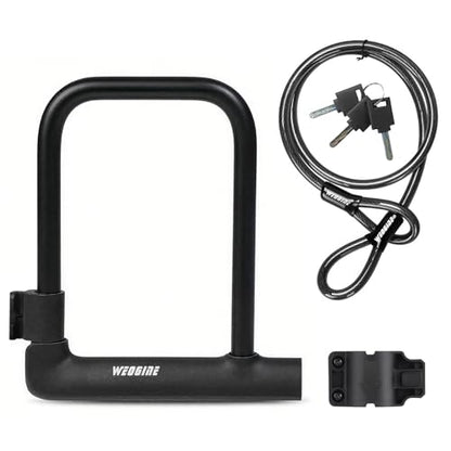 Bike U Lock with 4ft Security Cable 14mm Shackle, Bike Lock with 3 Keys and Mounting Bracket, Bicycle U-Locks Perfect for Road, Mountain, and Electric Bikes,Bicycle Lock - size: Bike U Lock+Cable