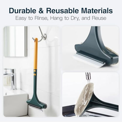 Window Mesh Screen Cleaner Brush 2 in 1 Double Sided Cleaning Tool Kit Outdoor Squeegee Washer for Glass Scrubber Multifunctional Wet & Dry Long Limpiador De Ventanas De Vidrio Scraper