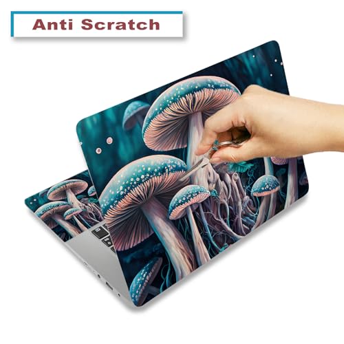 Laptop Decal Sticker Skin for 12" 13.1" 13.3" 14" 15" 15.4" 15.6" Netbook | Vinyl Art Skin Sticker Cover Notebook PC Protector ( 2 Wrist Pad Included), Removable Reusable, Mushroom - color: Mushroom Pattern
