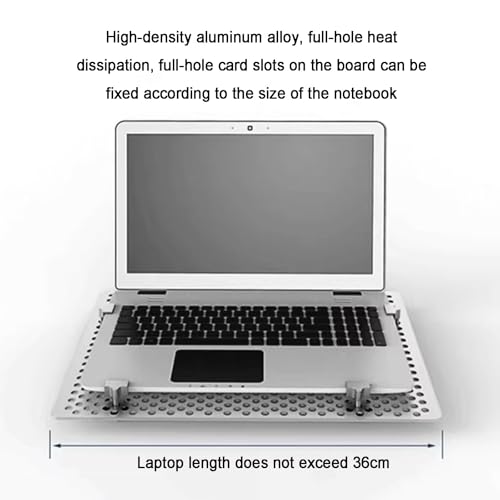 Laptop Wall Mount, Ergonomic Laptop Extended Arm, Full Motion Adjustments Notebook Bracket, Aluminum Alloy Vented Cooling Tray, Holds 8kg, Fits 10 to 15.6 Inch Screen
