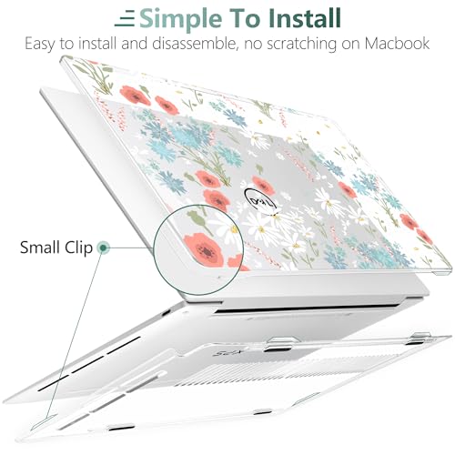 Batianda Daisy Meadow Case for Dell XPS 13 Laptop 2024 2025 | Fits Model 9340/9345/9350 13.4" Display, Lightweight Slim Hard Shell Protection for Girls, Students and Soft Style Users - color: Cute Daisy