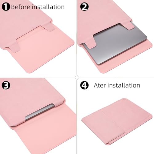 16 Inch Multifunctional Laptop Sleeve Case with Stand Soft Slim Cover for MacBook Pro/Air/ThinkPad X1/Dell XPS/Lenovo Yoga/HP Pavilion/ASUS Zenbook/LG gram/Chromebook 15" 15.3" 15.6" - color: Matte Pink, size: 15-16 Inch