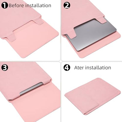 16 Inch Multifunctional Laptop Sleeve Case with Stand Soft Slim Cover for MacBook Pro/Air/ThinkPad X1/Dell XPS/Lenovo Yoga/HP Pavilion/ASUS Zenbook/LG gram/Chromebook 15" 15.3" 15.6" - color: Matte Pink, size: 15-16 Inch