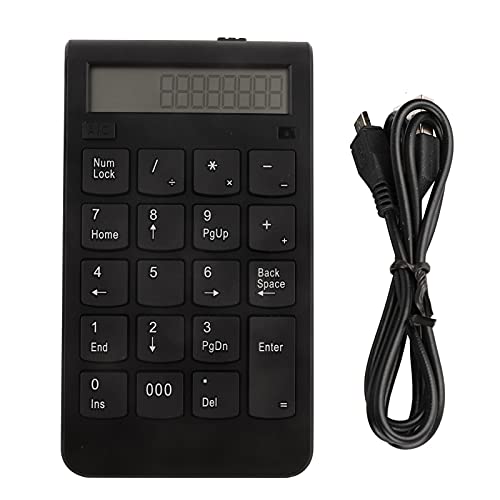 Septpenta Wireless Numeric Keyboard, 2.4G Wireless Transmission, 29 Keys Number Keyboard, Portable Keypad, with LCD Display for Microsoft/Android System