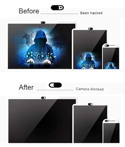 Laptop Camera Cover Slide, [12 Pack] Ultra-Thin Webcam Cover Compatible with MacBook,Laptop,PC,Computer,iMac,iPad, iPhone Cell Phone etc. 0.027in Thick Sliding Cover Black+White - color: 6Pack black+ 6Pack white