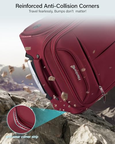 Hanke Underseat Carry On Luggage with Wheels, Lightweight Small Suitcase Airline Approved 16 Inch Softside Personal Item Travel Bag for Women Men, Compact Under Seat Luggage.(Burgundy) - color: Burgundy