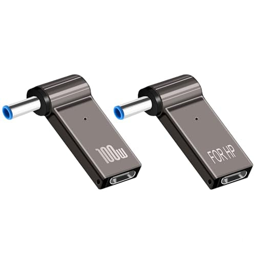 2PCS USB C to DC 4.5x3.0mm PD Trigger Female Laptop Power Charging Adapter 5A 100W Barrel Jack Plug Converter for HP Laptop Notebook