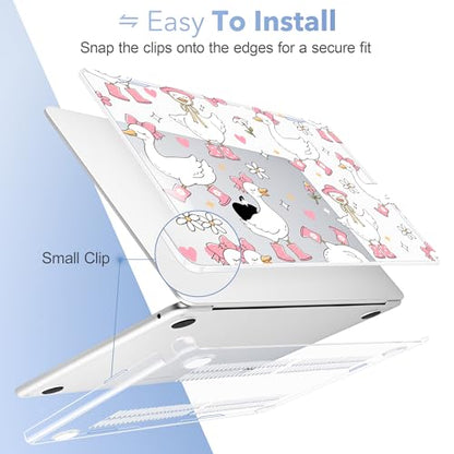 May Chen for MacBook Air 15 inch Case M5 M4 M3 M2 2026 2024-2023, Model A3448 A3241 A3114 A2941, Closes Seamlessly Hard Shell Laptop Cover with Keyboard Cover, Cute Goose Spring - color: Cute Goose Spring