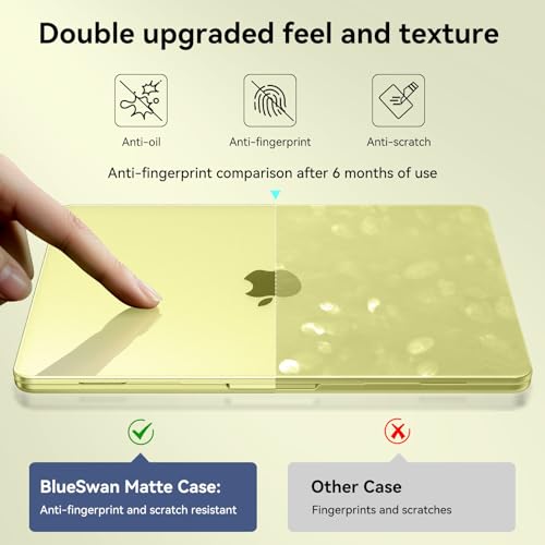 BlueSwan for MacBook Neo Case 13 inch 2026 Release A18 Pro Chip Model A3404 | 100% Match Official Color, Scratch Resistant, Easy to Snap on, Travel Essential, Back to School Gifts - color: Citrus Clear