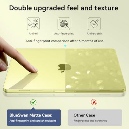 BlueSwan for MacBook Neo Case 13 inch 2026 Release A18 Pro Chip Model A3404 | 100% Match Official Color, Scratch Resistant, Easy to Snap on, Travel Essential, Back to School Gifts - color: Citrus Clear