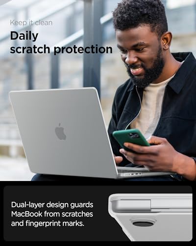 Spigen for MacBook Pro 14 inch Case M5/Pro/Max (2026) M4/M3/M2/M1/Pro/Max (2025-2021) A3427 A3426 A3434 A3112 A3185 A3401 A2918 A2992 A2779 A2442, Air Skin Matte Thin Semi Clear Cover, Frost Clear - color: Frost Clear, size: Macbook Pro 14" M5/M4/M3/M1 (2