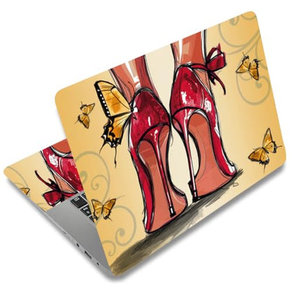 SUPERDANT Laptop Skin Sticker Red High Heels Laptop Decals Personalized Universal Notebook Computer Wrap Vinyl Skin Stickers Cover Art Decal Removable 12-15.6 Inch Scratch-Resistant Gifts Yellow - color: Red+Yellow