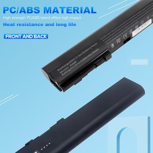 Futurebatt New 5200mAh Laptop Battery for HP Elitebook 2560p 2570p SX03 SX06 632423-001 HSTNN-DB2K - size: 2560P 8.86 3.15 1.38in