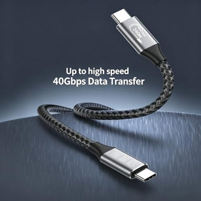 KEKETOPET USB C to USB C Cable 240W, 40Gbps, 8K/60Hz USB 4 Cable for Thunderbolt 4 Docking Station, USB C Video Cable Compatible with MacBook, Mac mini, iPad, iPhone 17/16, USB-C Monitors (1.6, feet)
