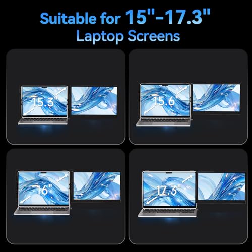 Laptop Screen Extender, 15.3" 16:10 IPS 100% sRGB Portable Travel Monitor for Laptop, FHD 1200P External Display Screen, Dual Screen Attachment Plug & Play for Mac Windows - size: 15.3"