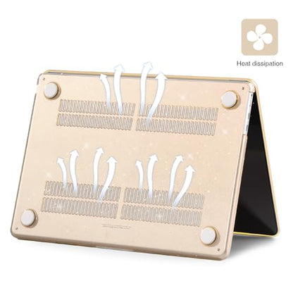 EooCoo Case for MacBook Air 15 inch M5 M4 M3 M2 2026-2023,Sparkly Starlight | Easy to Install, Sturdy, Plastic Hard Shell Case & Keyboard Cover & Screen Protector, Model: A3448 A3241 A3114 A2941 - color: Sparkly Starlight