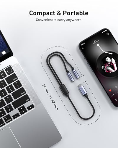 BENFEI USB C to Dual 3.5mm Audio Splitter, Headphone Adapter for 2 People to Share Music & Movies, Compatible with iPhone 16/15 Pro Max/Pro/Plus, Samsung GalaxyS23/S22, iPad Pro, MacBook, Pixel & More