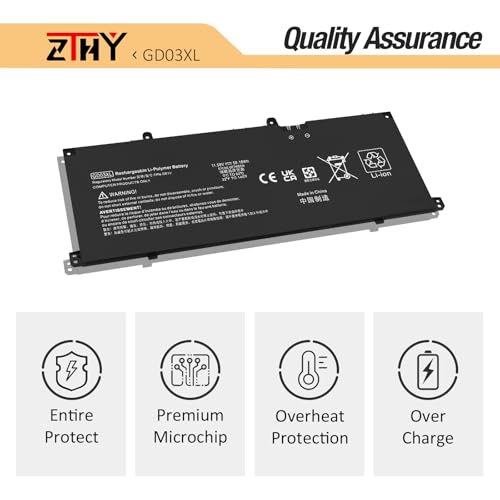 59.16Wh GD03XL Laptop Battery Replacement for HP Envy x360 2-in-1 14-fa0000 | 14-fc0000 14-fc0078TU, EliteBook Ultra G1q G1q8 ,OmniBook X 14-fe0000 14-fe0057nr Pavilion 16-AF 16-AG GD03059XL N66215-005 - size: 10.08*3.94*0.2 inch GD03XL