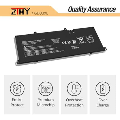 59.16Wh GD03XL Laptop Battery Replacement for HP Envy x360 2-in-1 14-fa0000 | 14-fc0000 14-fc0078TU, EliteBook Ultra G1q G1q8 ,OmniBook X 14-fe0000 14-fe0057nr Pavilion 16-AF 16-AG GD03059XL N66215-005 - size: 10.08*3.94*0.2 inch GD03XL