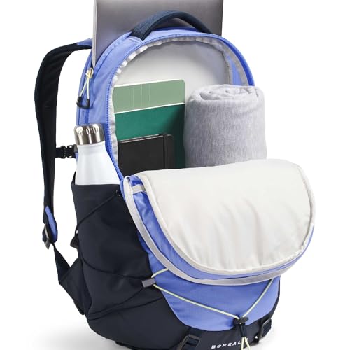 The North Face Borealis Laptop Pack, Peri Glow/Smt Navy/Lemon Mist, OSFA | Everyday Travel Bag, Laptop Sleeve, Reflective Details - color: Periwinkle Glow/Summit Navy/Lemon Mist