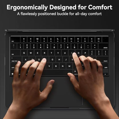 EooCoo Case for MacBook Air 15 inch M5 M4 M3 M2 2026-2023, Frost Black | Easy to Install, Sturdy, Plastic Hard Shell Case & Keyboard Cover & Screen Protector, Model: A3448 A3241 A3114 A2941 - color: Original Space Black