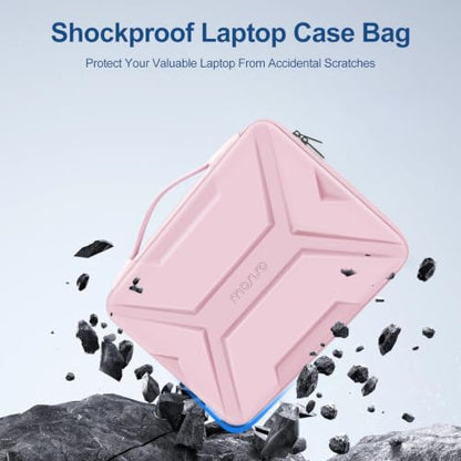 MOSISO Laptop Case 15.6 inch, 15-16 inch Laptop Sleeve, Pink | Compatible with MacBook Pro 16 / Air 15,HP Acer Dell Lenovo ASUS,Artistic Geometric EVA Carrying Case Hard Shell with Handle - color: Pink, size: 15.6 inch