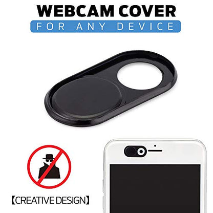 DH Webcam Cover Slide (Black 3-Pack) Ultra-Thin Metal Web Camera Cover Fits Computer, Laptops, Smartphones, MacBook 2018, iPhone, PC, Tablet, iPad, Mac | Enhanced Privacy & Security Protection