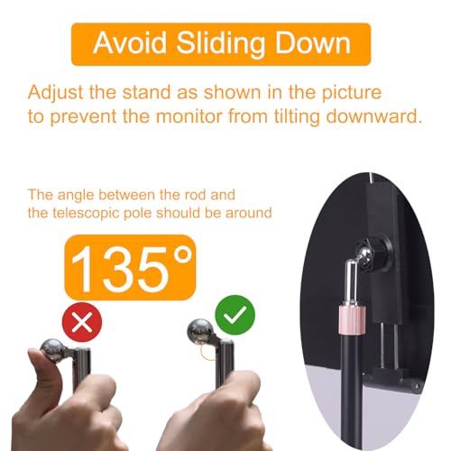Portable Monitor Stand Tablet Stand for Desk Kindle Holder with Metal Disk, Telescopic Pole and Super Wide Clamp Portable Monitor Mount 15.6 inch 18.5 inch FL12C