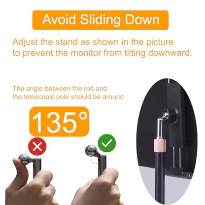 Portable Monitor Stand Tablet Stand for Desk Kindle Holder with Metal Disk, Telescopic Pole and Super Wide Clamp Portable Monitor Mount 15.6 inch 18.5 inch FL12C