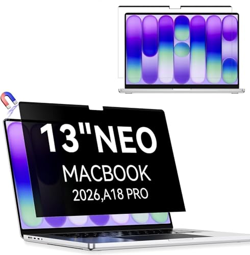 Magnetic Privacy Screen Protector Compatible with MacBook Neo 13 Inch (2026, A18 Pro), Removable Anti Spy Blue Light Glare Shield Laptop Private Security Filter for 13in Mac Computer - size: 13“ MacBook neo