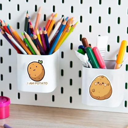 50 Pcs Funny Potato Stickers, Cute Kawaii Potato Character Decals, Waterproof Vinyl Sticker Pack for Laptop, Water Bottle, Journal for Kids & Adults(Potato) - color: Potato