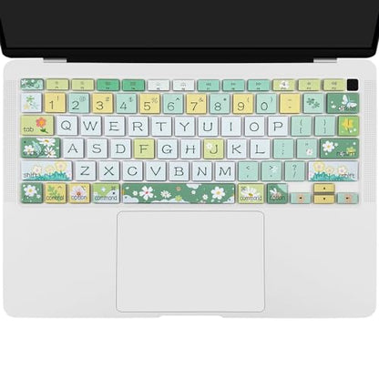 Silicone Keyboard Cover for MacBook Air 13 inch 2021 2020 Model A2179 A2337 M1 Chip, Spring Flowers - color: Spring Flowers