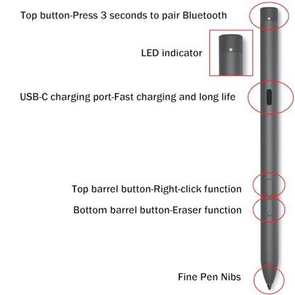 Premier Rechargeable Active Pen PN7522W Compatible for Dell Active Pen PN7522W Compatible with Dell 2-in-1s for XPS 13 9310/9315 2-in-1, for Latitude 3330 2-in-1, for Inspiron 7640