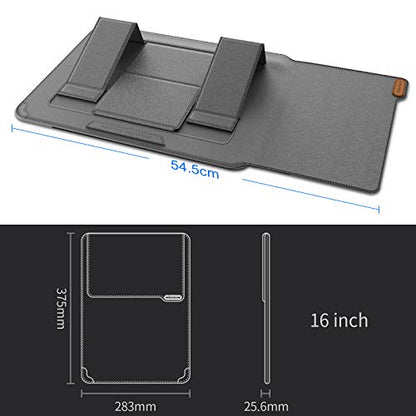 Nillkin Laptop Sleeve 15.6 inch (3-in-1), MacBook Sleeve with Adjustable Stand & Mouse Pad, 2 Stand Modes, 15 inch Laptop Case, Slim MacBook Accessories for Samsung/Surface/Chromebook 13-15.6'', Gray - color: Gray