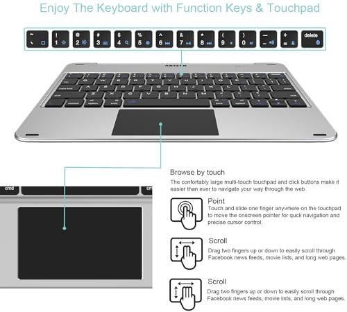 Arteck iPad 11th 10th Generation Keyboard Case, Folio Cover, Multi-Touch Trackpad, Detachable Bluetooth Keyboard for iPad (A16) 11th/10th Gen