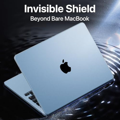 Macaset for MacBook Air 15 inch Case M5 M4 M3 M2 2026-2023 Mac Laptop Cover | Sky Blue Color Match, Matte Clear, Anti Fingerprint & Scratch, Close Seamless, Protective Hard Shell, Ultra Thin Snap on Fit - color: Sky Blue Clear