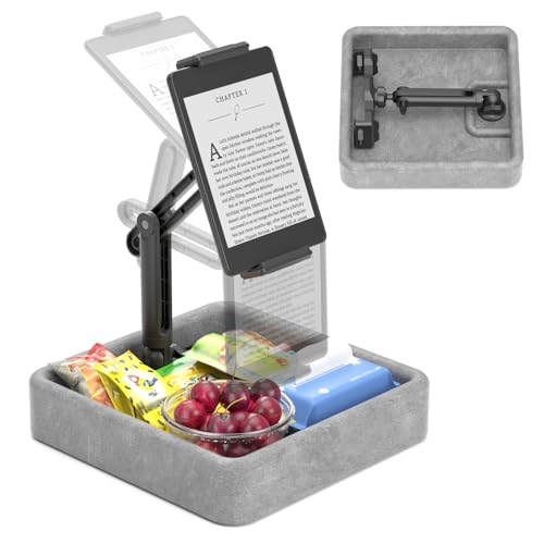 KDD Tablet Pillow Stand - Multi-Angle Adjustable iPad Holder for Lap, Bed and Desk - Foldable Kindle Soft Pad Dock with Storage Tray Compatible with iPad Pro 12.9, Air Mini, Phone, E-Reader