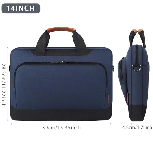 DOMISO 13.5-14 Inch Laptop Bag Business Briefcase Notebook Carrying Case Shoulderbag for MacBook Pro 14 Inch 2021 Model A2442 with M1 Pro/ M1 Max Chip & Touch ID,Blue - color: Blue, size: 13.5 - 14 Inch