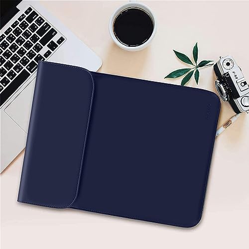 MOSISO Laptop Case 13.3 inch, 13-13.3 inch Laptop Sleeve Compatible with MacBook Neo 13 A18 Pro A3404 /Air 13/Pro 13/Pro 14 M5 M4 M3 M2 M1, Faux Suede Leather Case with Small Bag, Navy Blue - color: Navy Blue