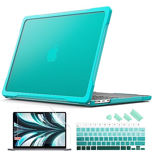 Batianda Ultimate Slim Case for MacBook Air 13.6 inch 2022-2026, Blue | Fits M2/M3/M4/M5 Model, Lightweight Slim Design, Carbon Fiber Side Texture, Matte Translucent Rugged Hybrid Protective Shell - color: S-Blue