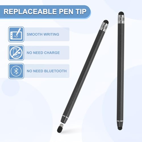 PATIKIL 5 Pcs Stylus Pens for Touch Screens, 2 in 1 High Sensitivity Universal Pen Capacitive Stylus for Phone Tablets Laptop Touch Screen Device, Black - color: Black