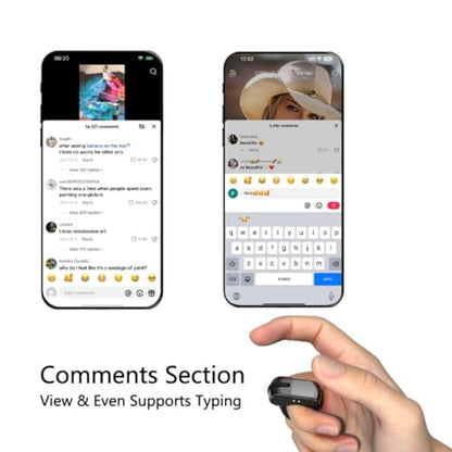Scrolling Ring,Mini Air Finger Ring Mouse with Touchpad,Bluetooth/2.4G Wireless Rechargeable Finger Scroller for iPhone/Android/PC/Tablet,Remote Control with Charging Case for Tiktok/Camera/Video
