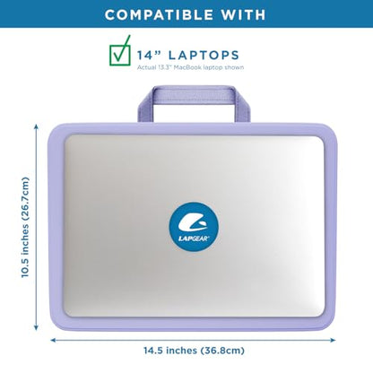 LAPGEAR Compact Lap Desk – Purple Amethyst, Fits 14" Laptops | Microbead Cushion, Built-In Pencil Slot, Carry Handle, Fits Standard Letter-Size Paper (8.5" × 11") - color: Purple Amethyst, size: 14″ Laptop (Compact)