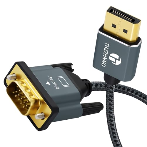 DisplayPort to VGA Cable 6.6FT, DP to VGA Adapter Cord for Computer/Laptop to VGA of Monitor, PC, TV, Projector - size: 6.6FT