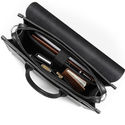 Laptop Briefcases Bag for Men - Vegan Leather Messenger Satchel Office Bags for Men with Shoulder Strap