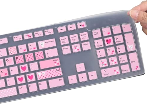 Keyboard Cover Skins Compatible with Dell KM636 Wireless Keyboard & Dell KB216 Wired Keyboard & Dell Optiplex 5250 3050 3240 5460 7450 7050 & Dell Inspiron AIO 3475/3670/3477 All-in one Desktop-Lovly - color: Lovly