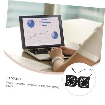 SEWACC Portable Foldable Laptop Cooler Fan with Dual USB Fans, Compact Dark Notebook Cooling Pad for Gaming and Office Use, Lightweight Computer Cooling Stand