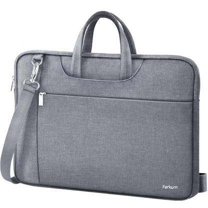 Ferkurn 15.6 16 Inch Laptop Case Bag for Women Men Compatible with MacBook Pro M5/HP OmniBook Omen Envy/Lenovo Yoga IdealPad/Dell Pro Inspiron, Carrying Briefcase Computer Messenger Bag Case, Grey - color: Heather Grey, size: 15.6 inch