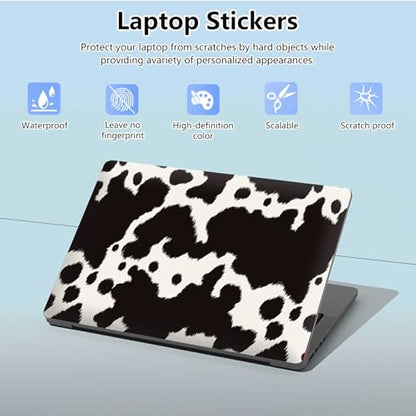 Universal Laptop Skin Sticker with 2 Wrist Pad Skins, Waterproof Scratch Resistant Vinyl Laptop Cover Decal, Cut to Fit for 11–15.6 Inch MacBook HP Dell Lenovo, Cow Print - color: Cow Print